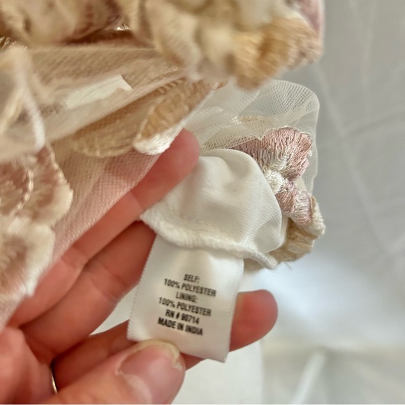 Preluda Floral Embroidered Tulle Top Blouse Off Shoulder Party Elegant XL - Picture 4 of 6